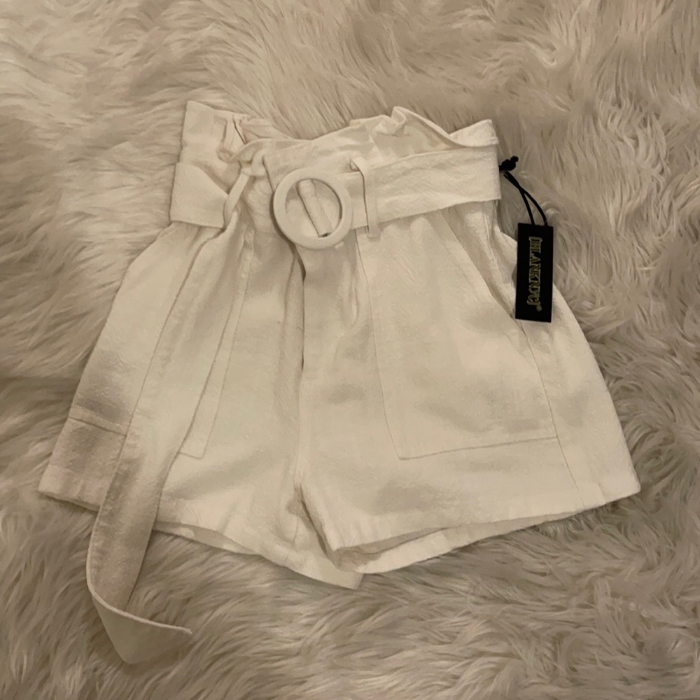 white paper bag shorts